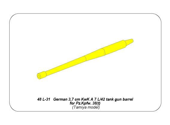 Canon de char allemand Aber 48L-31 de 3,7 cm KwK A 7 L/42 pour Pz.Kpfw. 38(t) (1/48) – image 9