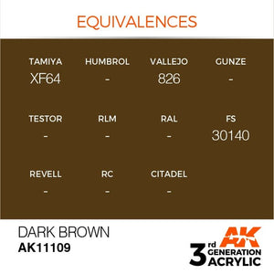AK Interactive AK11109 DARK BROWN – STANDARD 17ml – imagen 3