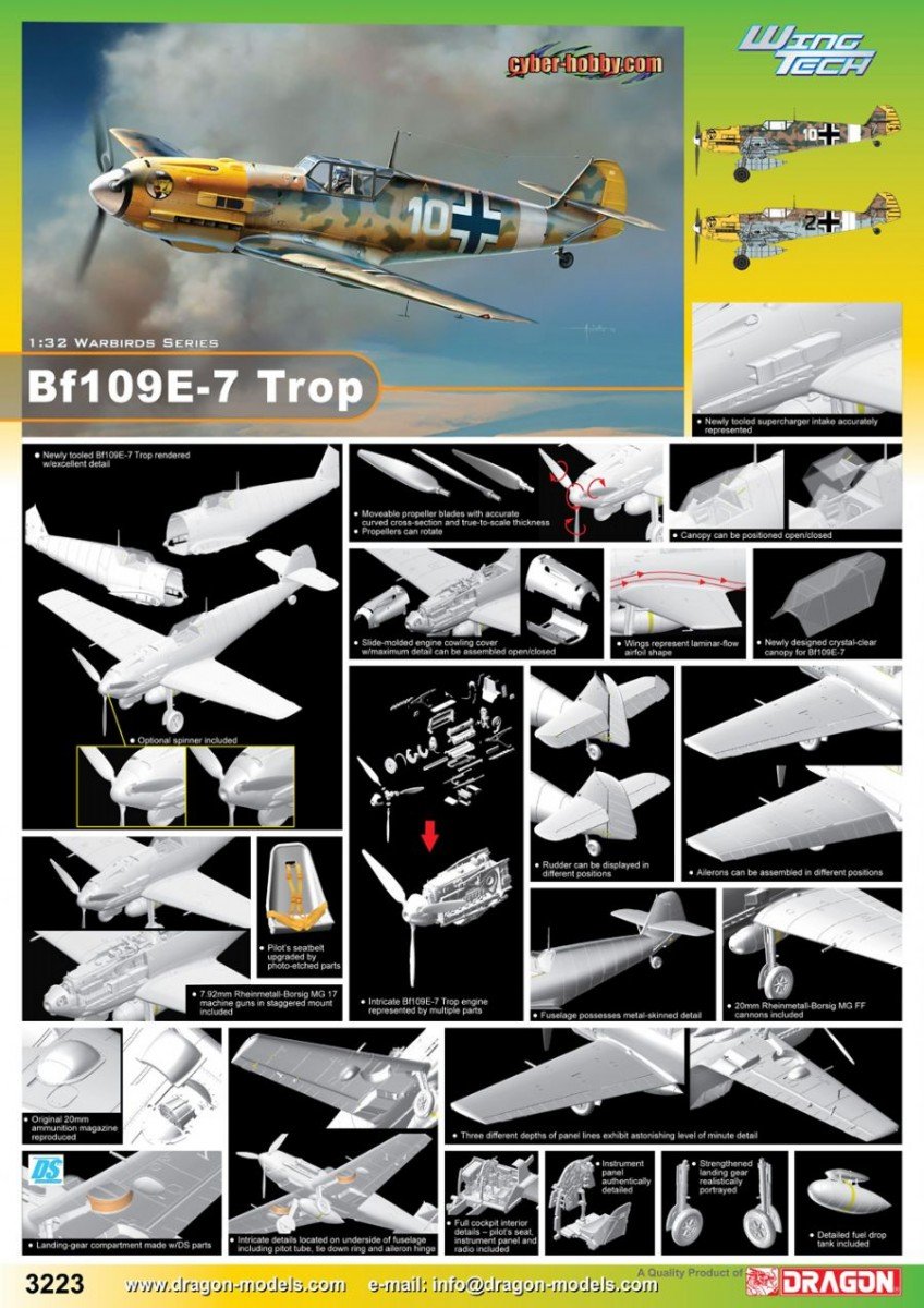 Cyber Hobby 3223 Bf109E-7 Trop 1/32 – Bild 2