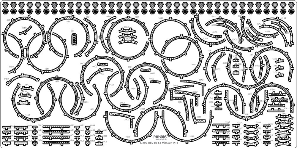 Pontos 23004F1 USS BB-61 Iowa 1944 Ensemble de détails (Pont en bois teinté teck) (1/200) – image 15