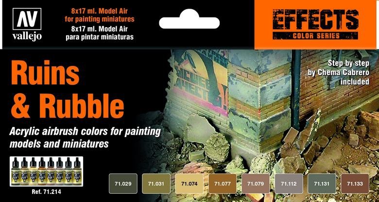 Vallejo 71214 Ruins & Rubble Colors 8 x 17ml