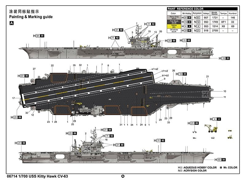 Trumpeter 06714 USS Kitty Hawk CV-63 1/700 – immagine 13