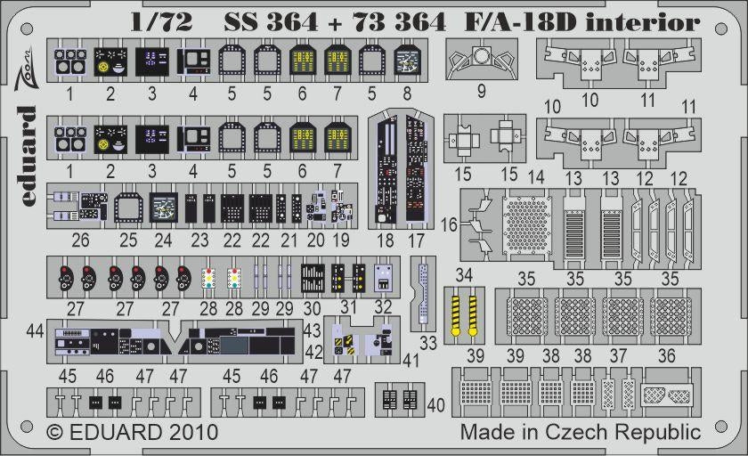 Eduard 73364 F/A-18D Photo etched set for ACADEMY 1/72