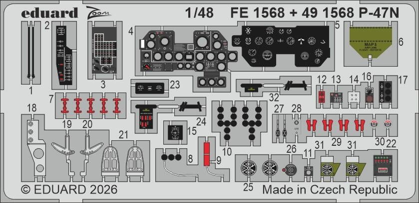 Eduard FE1568 P-47N for MINIART 1/48