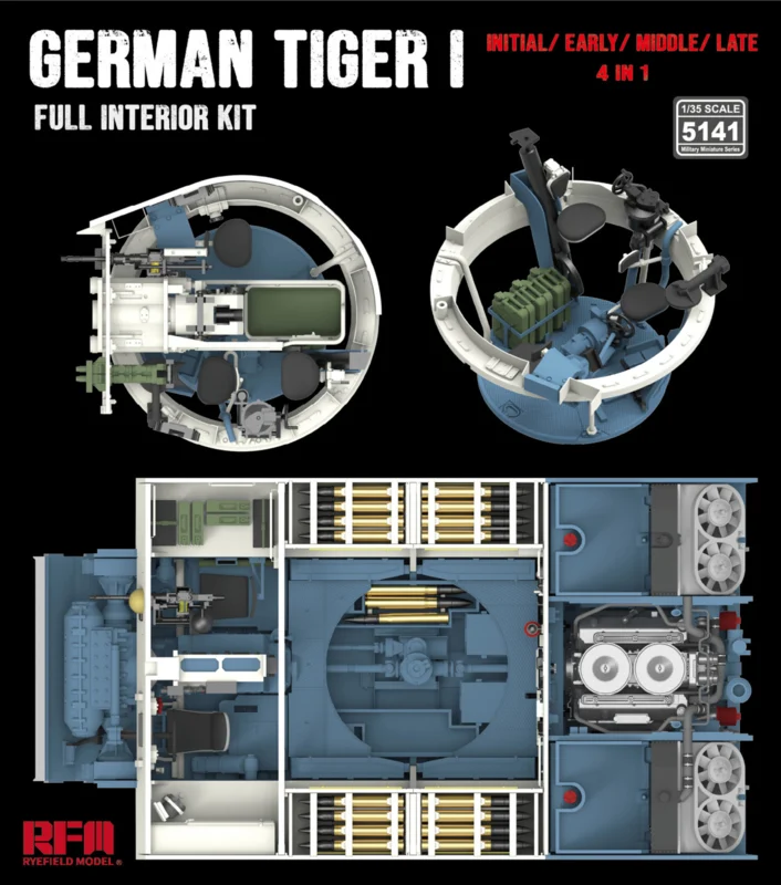 Rye Field Model 5141 Tiger I Full interior kit: Initial/ Early/ Mid/ Late 1/35 – image 2