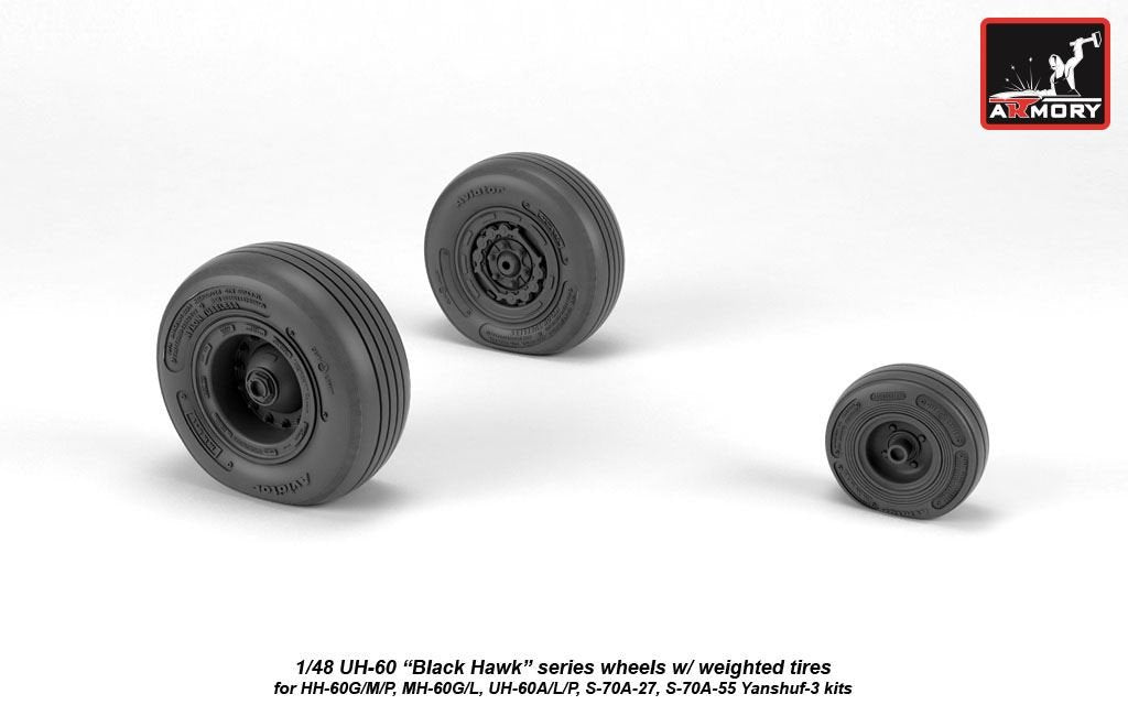 Roues Armory Models AW48329 UH-60 Black Hawk avec pneus lestés 1/48 – image 4