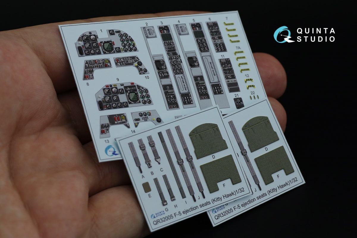 Intérieur coloré imprimé en 3D sur papier décalcomanie (KittyHawk) Quinta Studio QD32082 F-5F-2 1/32 – image 2