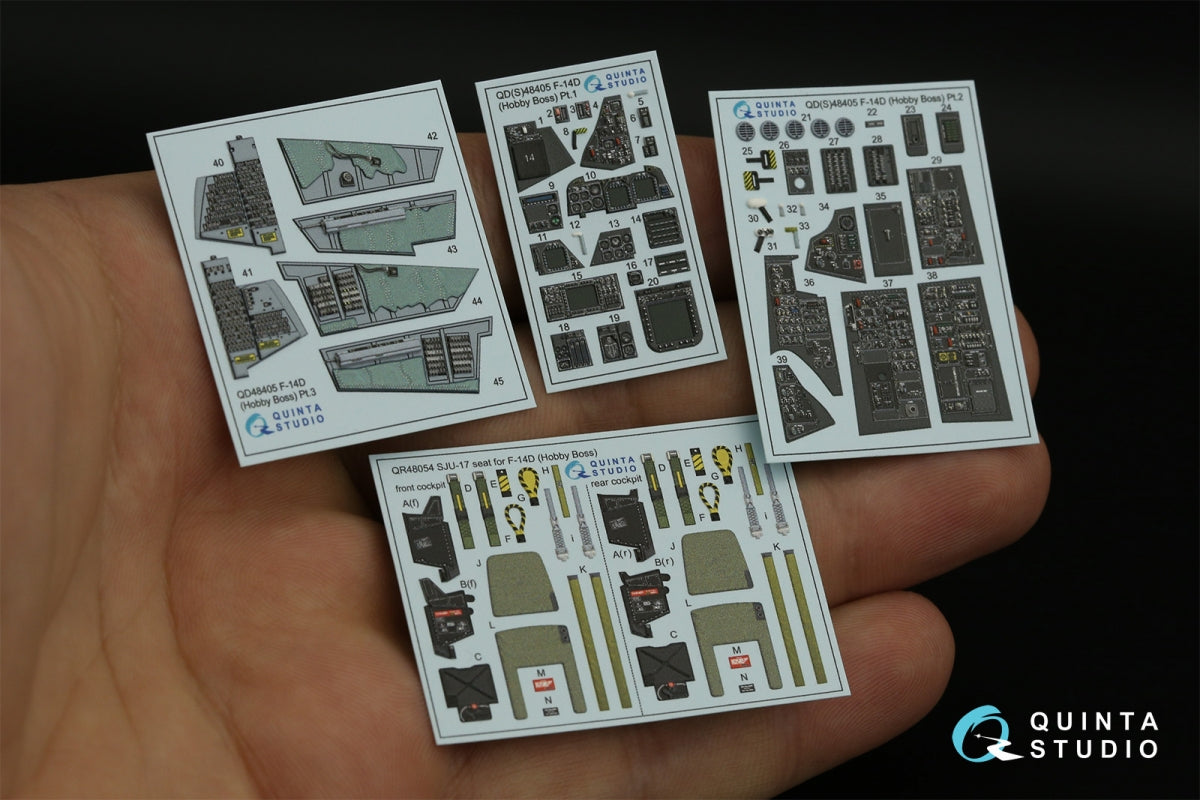 Quinta Studio QD48405 F-14D 3D-Printed &amp;amp; coloured Interior on decal paper (Hobby Boss) 1/48 – immagine 3