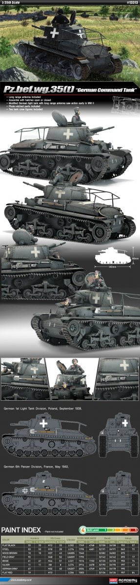 Academy 13313 Pz.bef.wg.35(t) German Command Tank – immagine 2