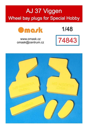 Omask 74843 AJ 37 Bouchons de passage de roue Viggen (pour Special Hobby) 1/48