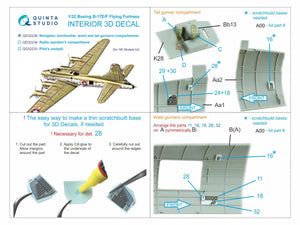 Quinta Studio QD32236 Boeing B-17E/F Navigator, bombardier, waist and tail gunners compartments. 3D-Printed coloured Interior (HK models) 1/32 – Bild 10