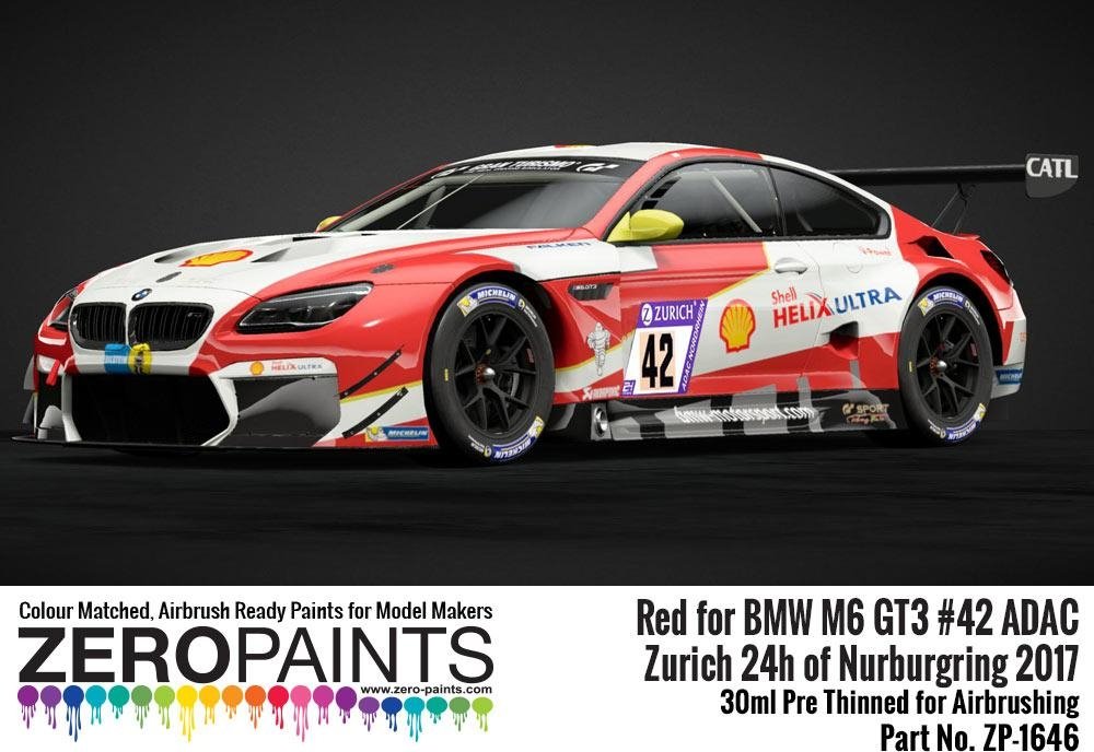 Peinture Zero Paints 1646 BMW M6 GT3 42 Zurich 24h du Nürburgring 2017 Rouge 30 ml