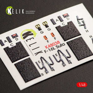 KELIK K48038 F-16I &amp;quot;SUFA&amp;quot; INTERIOR 3D DECALS FOR KINETIC KIT 1/48