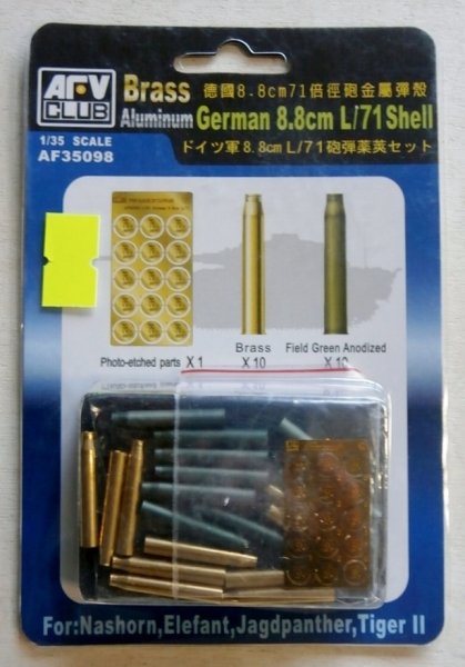 AFV Club 35098 German 88mm L/71 Shell brass and aluminum 1/35
