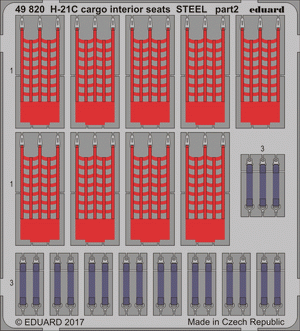 Eduard 49820 H-21C cargo interior seats STEEL ITALERI 1/48 – zdjęcie 2