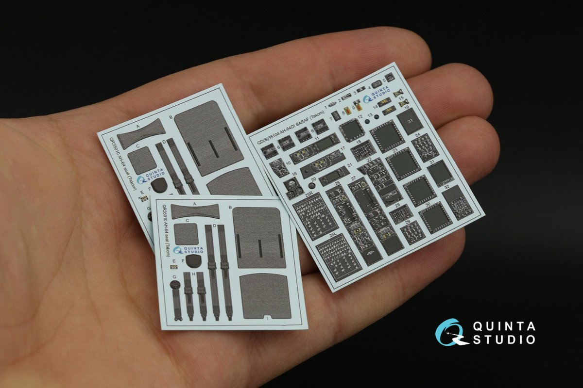 Quinta Studio QD35104 AH-64DI Saraf 3D-Printed &amp;amp; coloured Interior on decal paper (Takom) 1/35 – Bild 12