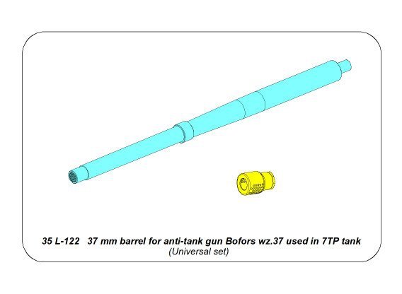 Aber 35L-122 37 mm barrel for anti-tank gun Bofors wz.37 used in 7TP tank 1/35 – Bild 6