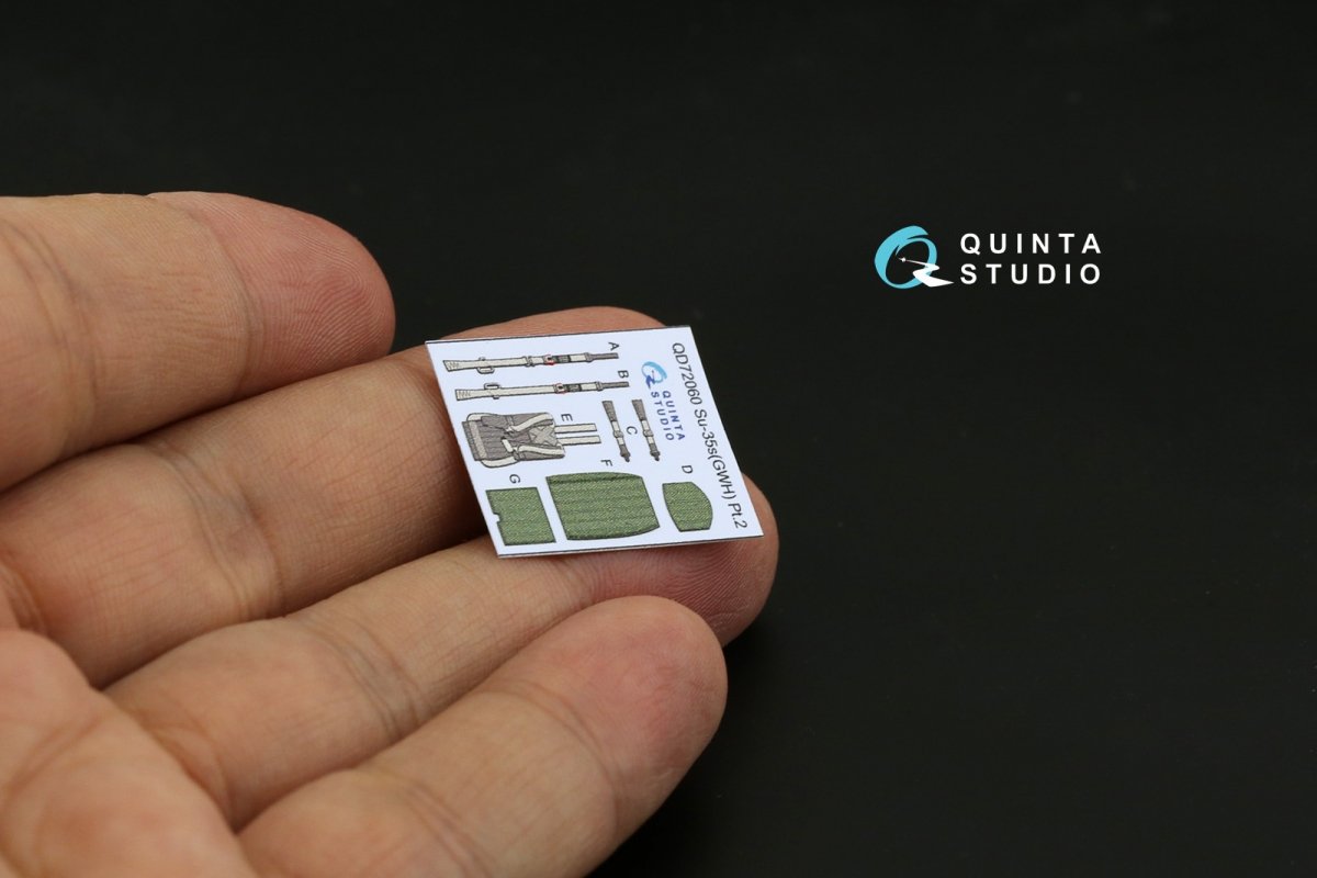 Quinta Studio QD72060 Su-35S 3D-Printed &amp;amp; coloured Interior on decal paper (GWH) 1/72 – immagine 4