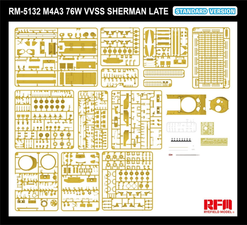 Rye Field Model 5132 M4A3 76W VVSS Sherman Late Standard Version 1/35 – zdjęcie 6