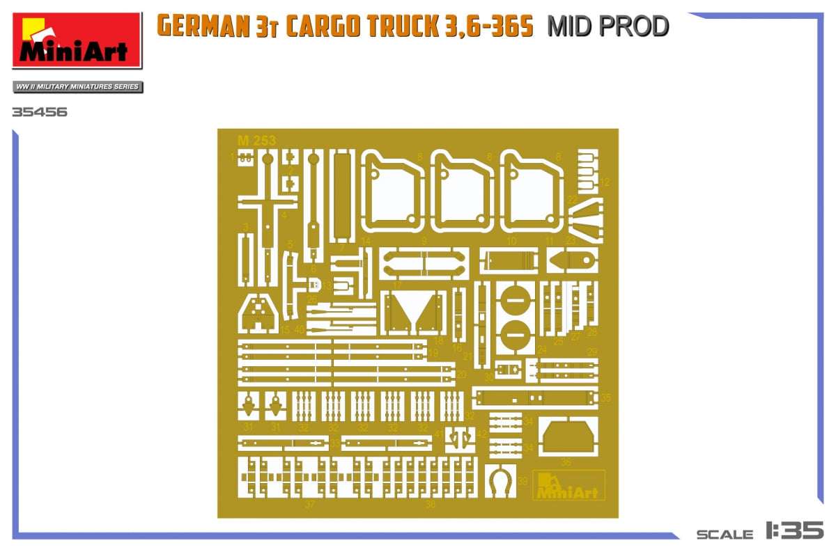 Miniart 35456 GERMAN 3T CARGO TRUCK 3,6-36S MID PROD 1/35 – Bild 3