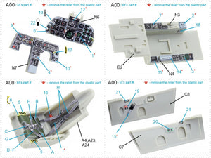 Quinta Studio QD48211 F-5E-3 Tiger II 3D-Printed &amp;amp; coloured Interior on decal paper ( AFV Club ) 1/48 – Bild 2