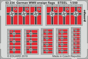 Eduard 53234 Drapeaux allemands de la Seconde Guerre mondiale, acier, échelle 1/350