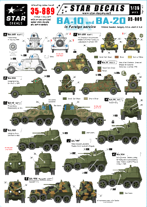 Star Decals 35-889 BA-10 et BA-20 en service à l&amp;#39;étranger 1/35