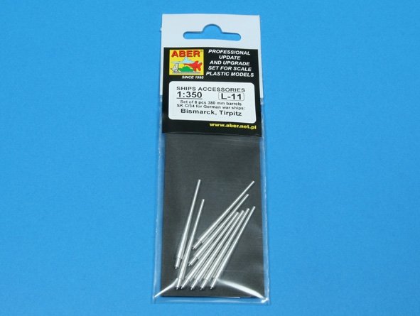 Aber 350L-11 Set of 8 pcs 380 mm barrels for German ships: Bismarck, Tirpitz 1/350 – Bild 3