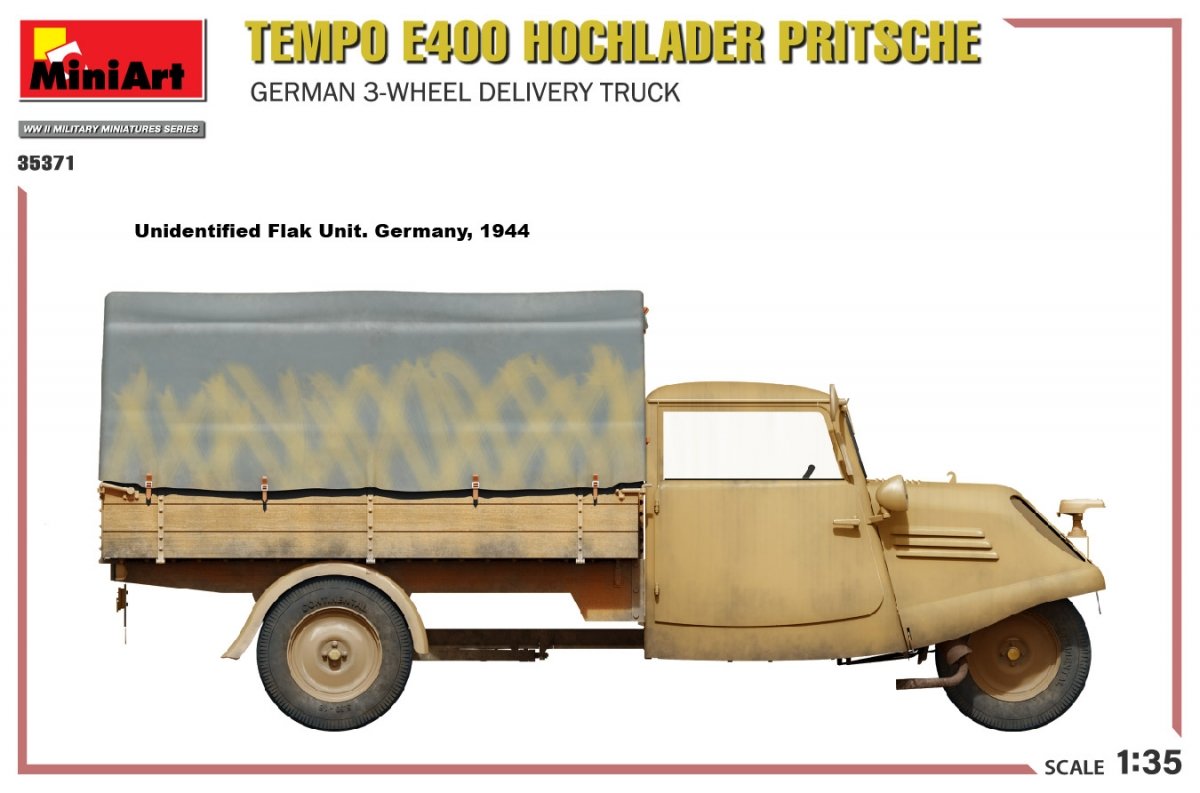 MiniArt 35371 Tempo E400 Hochlader Pritsche German 3-wheel delivery truck 1/35 – Bild 18