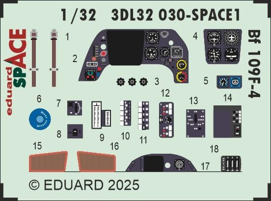 Eduard 3DL32030 Bf 109F-4 SPACE Hobby 2000 / Hasegawa 1/32 – immagine 3