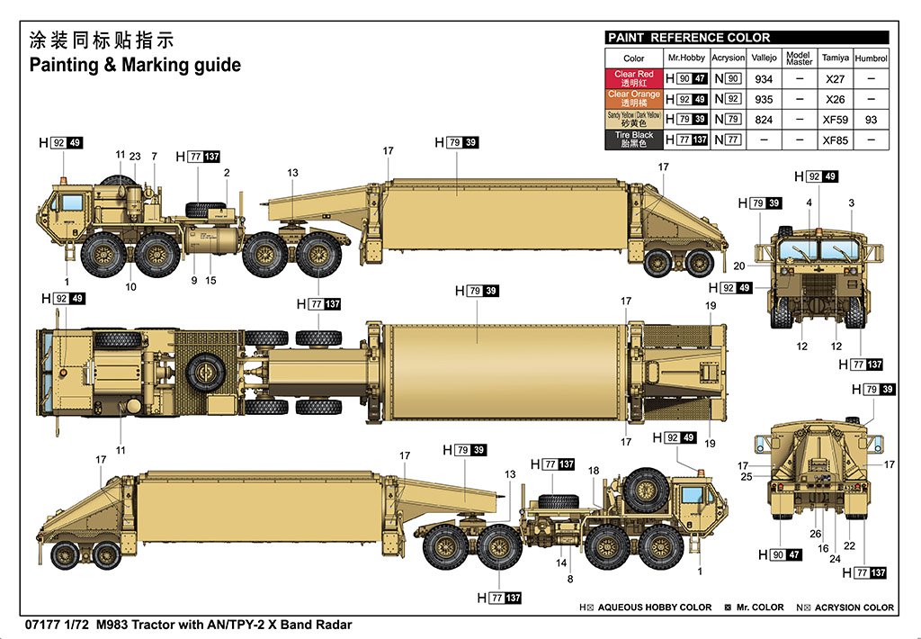 Trumpeter 07177 M983 Tractor &amp;amp; AN/TPY-2 X Band Radar 1/72 – Bild 5