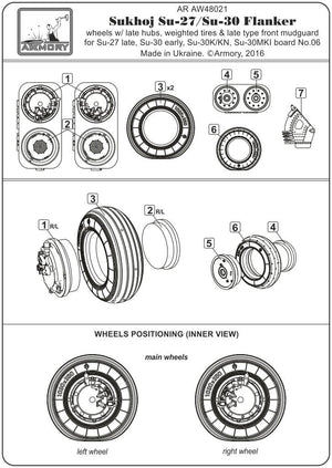 Armory Models AW48021 Sukhoj Su-27 / Su-30 Flanker wheels 1/48 – immagine 6