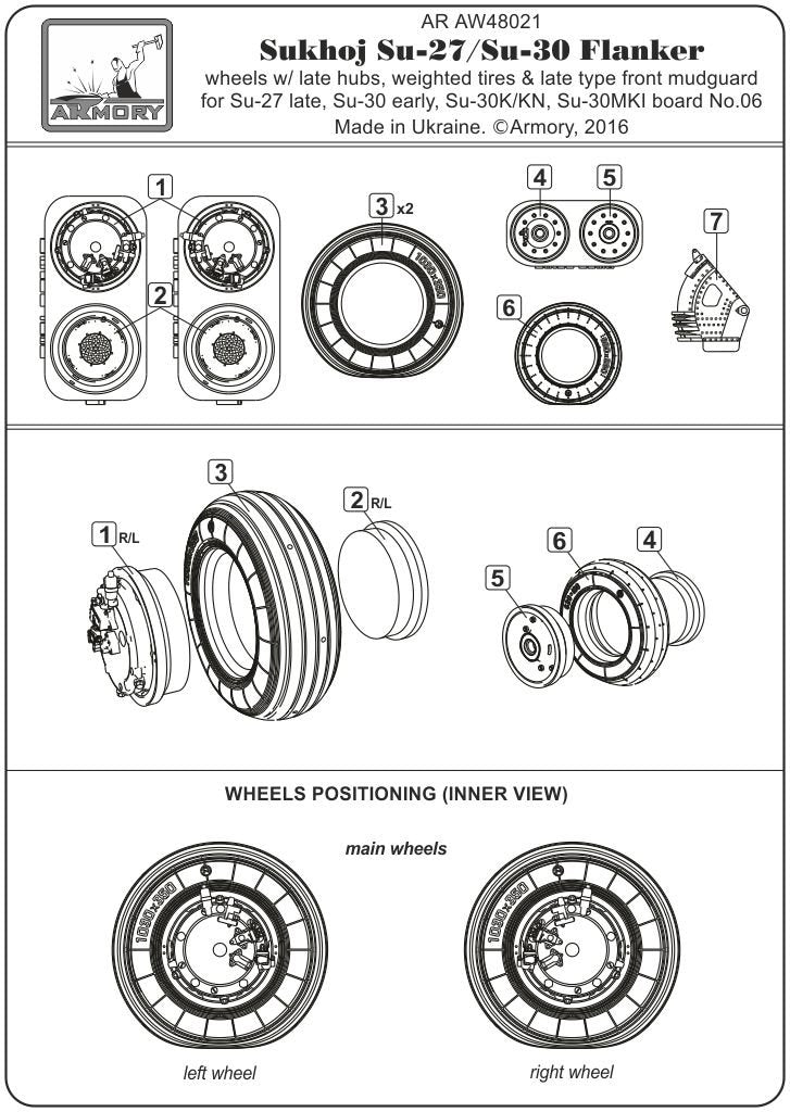 Armory Models AW48021 Sukhoj Su-27 / Su-30 Flanker wheels 1/48 – immagine 6