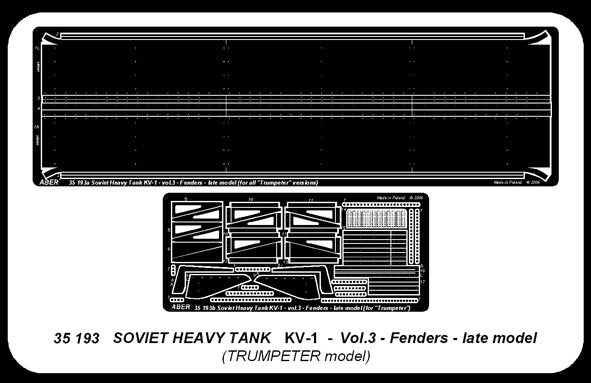 Aber 35193 Russian heavy tank KV-1 - vol.3 - additional set - fenders, late model 1/35 – Bild 5