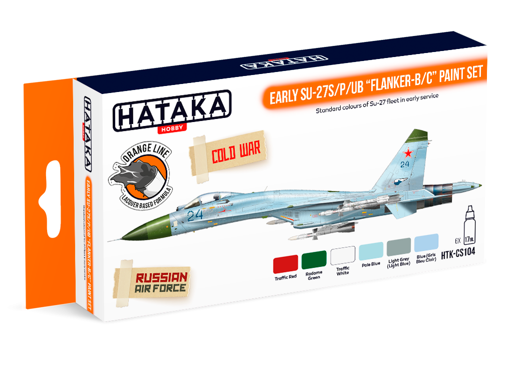 Hataka HTK-CS104 Early Su-27S/P/UB "Flanker-B/C" paint set (6x17ml)