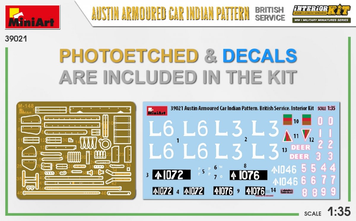 Miniart 39021 AUSTIN ARMOURED CAR INDIAN PATTERN. BRITISH SERVICE. INTERIOR KIT 1/35 – Bild 3