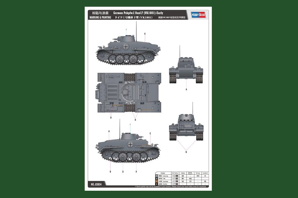 Hobby Boss 83804 German Pz.Kpfw.I Ausf.F (VK18.01)-Early 1/35 – immagine 2