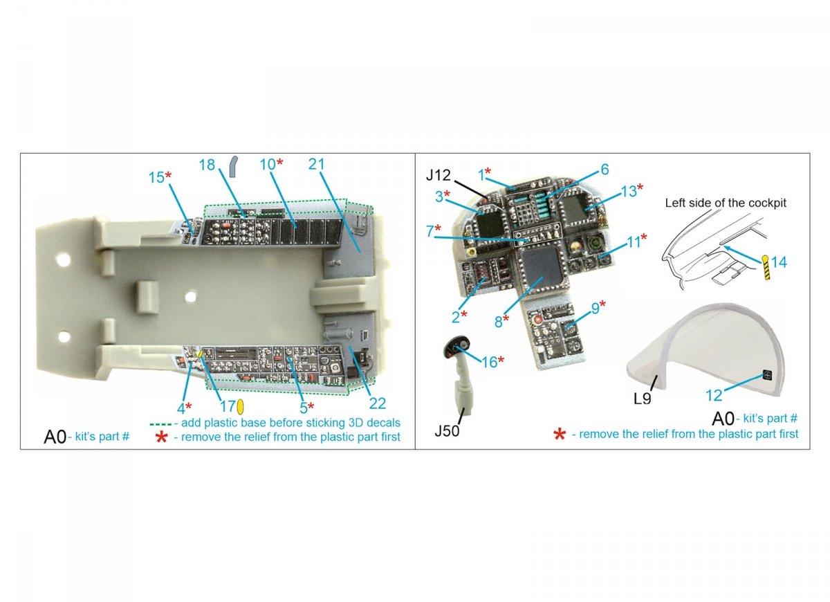 Quinta Studio QDS-48279 F/A-18C early 3D-Printed &amp;amp; coloured Interior on decal paper (HobbyBoss)(Small version) 1/48 – immagine 2