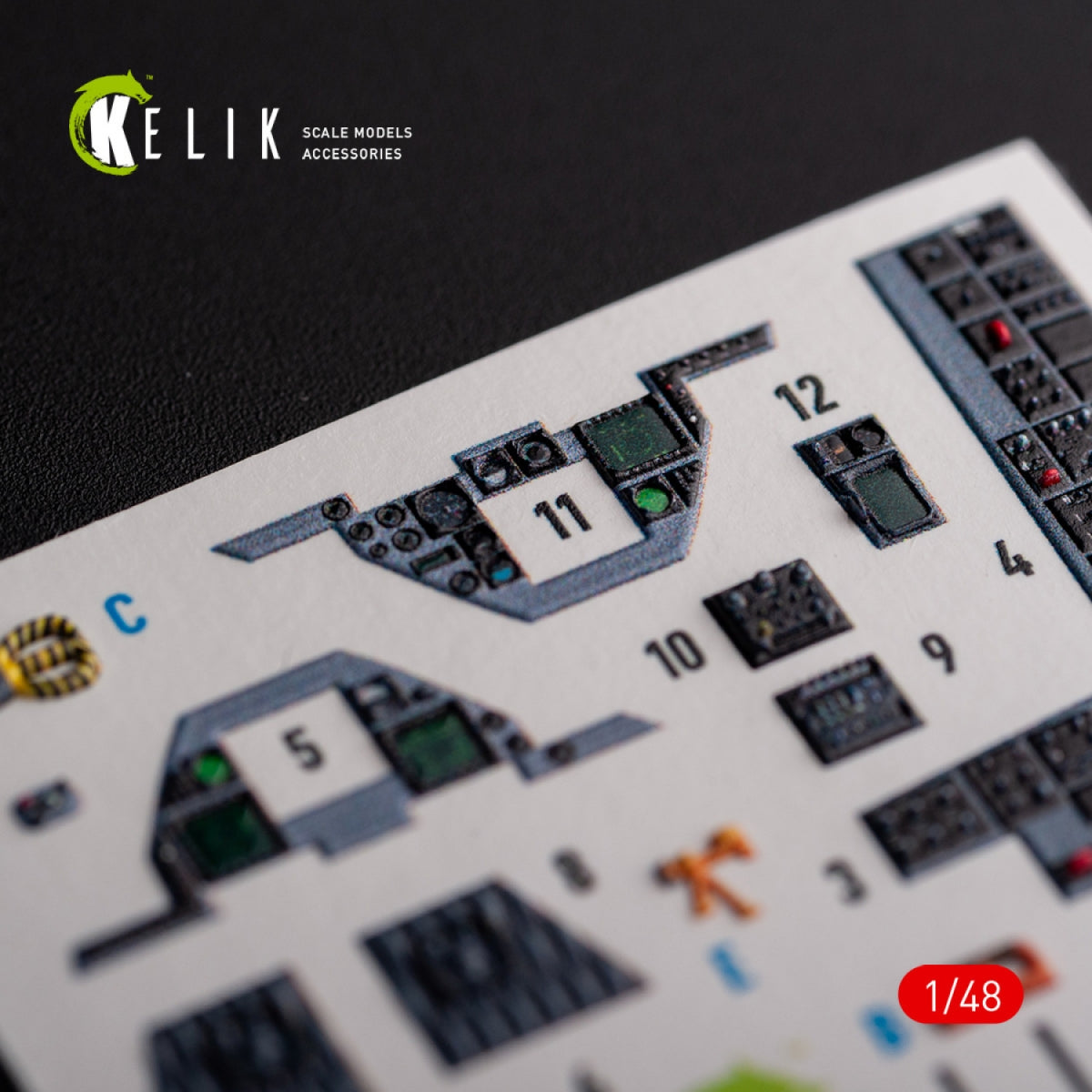 KELIK K48103 F-16A/C - interior 3D decals for Academy kit 1/48 – Bild 2