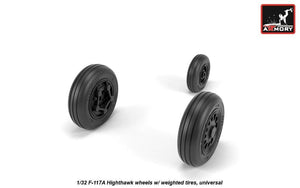 Armory Models AW32305 F-117A Nighthawk wheels w/ weighted tires 1/32 – immagine 2