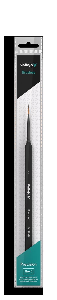 VALLEJO B03000 - Brush - Precision - Round Synthetic Brush, Triangular Handle No. 0
