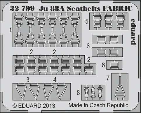 Eduard 32799 Ju 88A seatbelts FABRIC 1/32 Revell – imagen 2