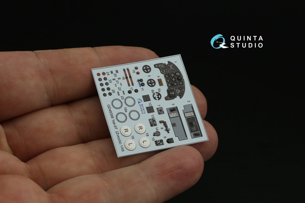 Quinta Studio QD48398 Yak-9T 3D-Printed &amp;amp; coloured Interior on decal paper (Zvezda) 1/48 – imagen 7