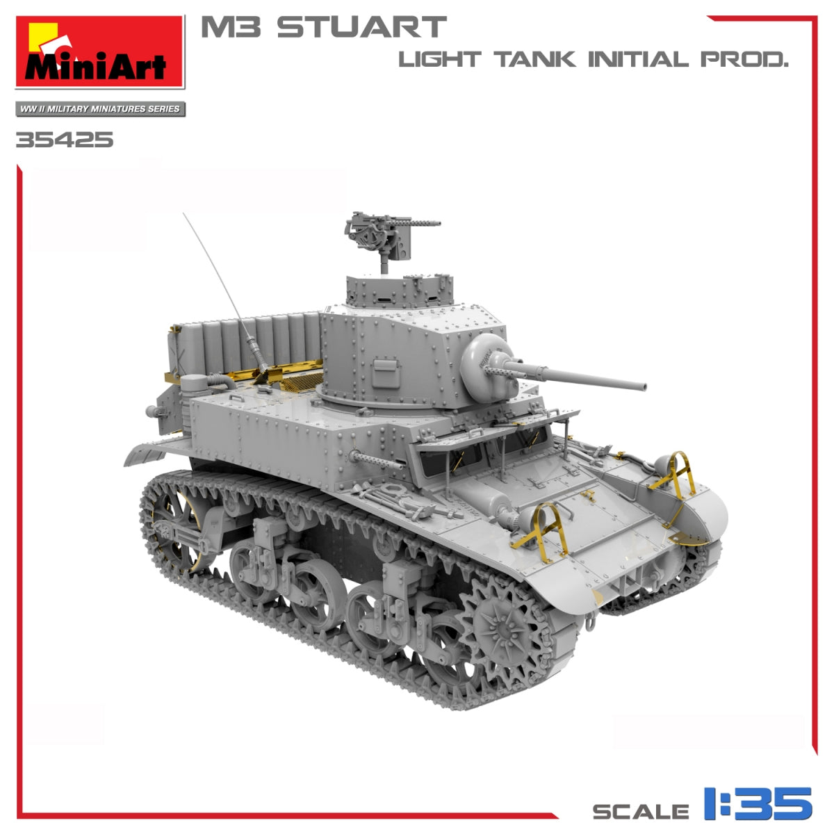 MiniArt 35425 M3 STUART LIGHT TANK, INITIAL PROD 1/35 – immagine 3