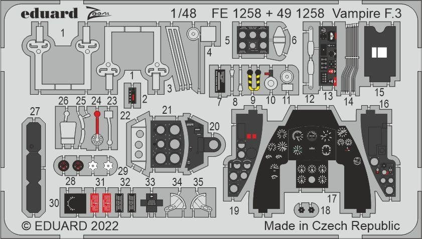 Eduard BIG49328 Vampire F.3 AIR 1/48 – immagine 3