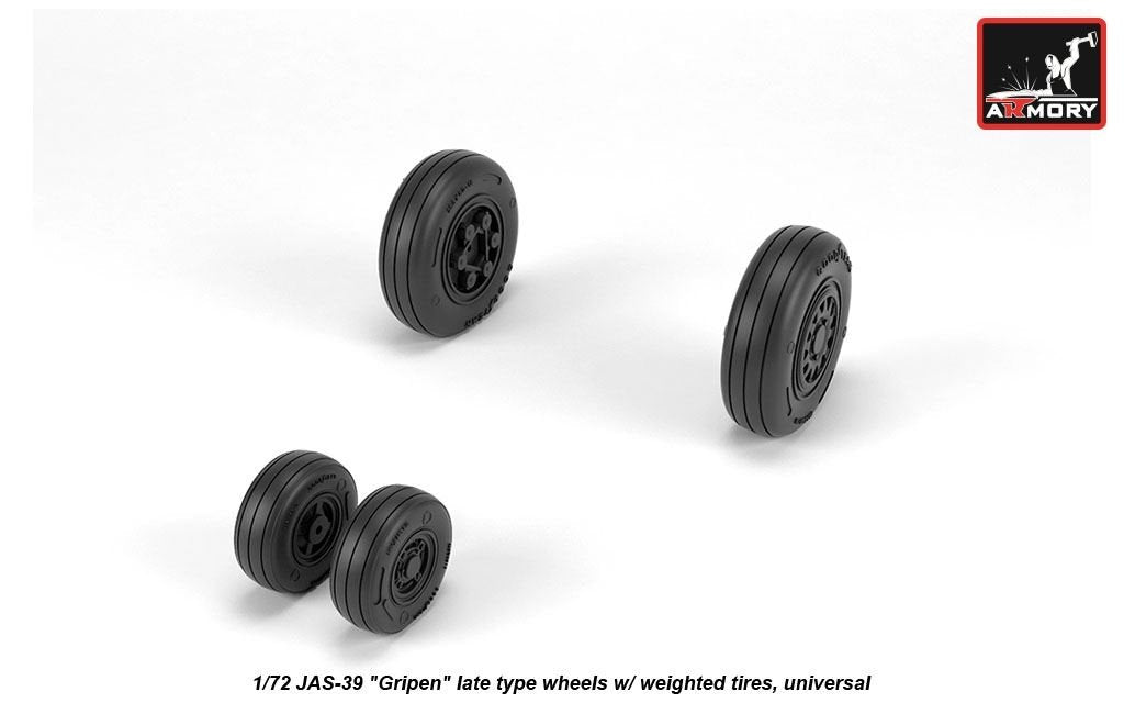 Armory Models AW72504 JAS-39 Gripen wheels w/ weighted tires, late 1/72 – Bild 3