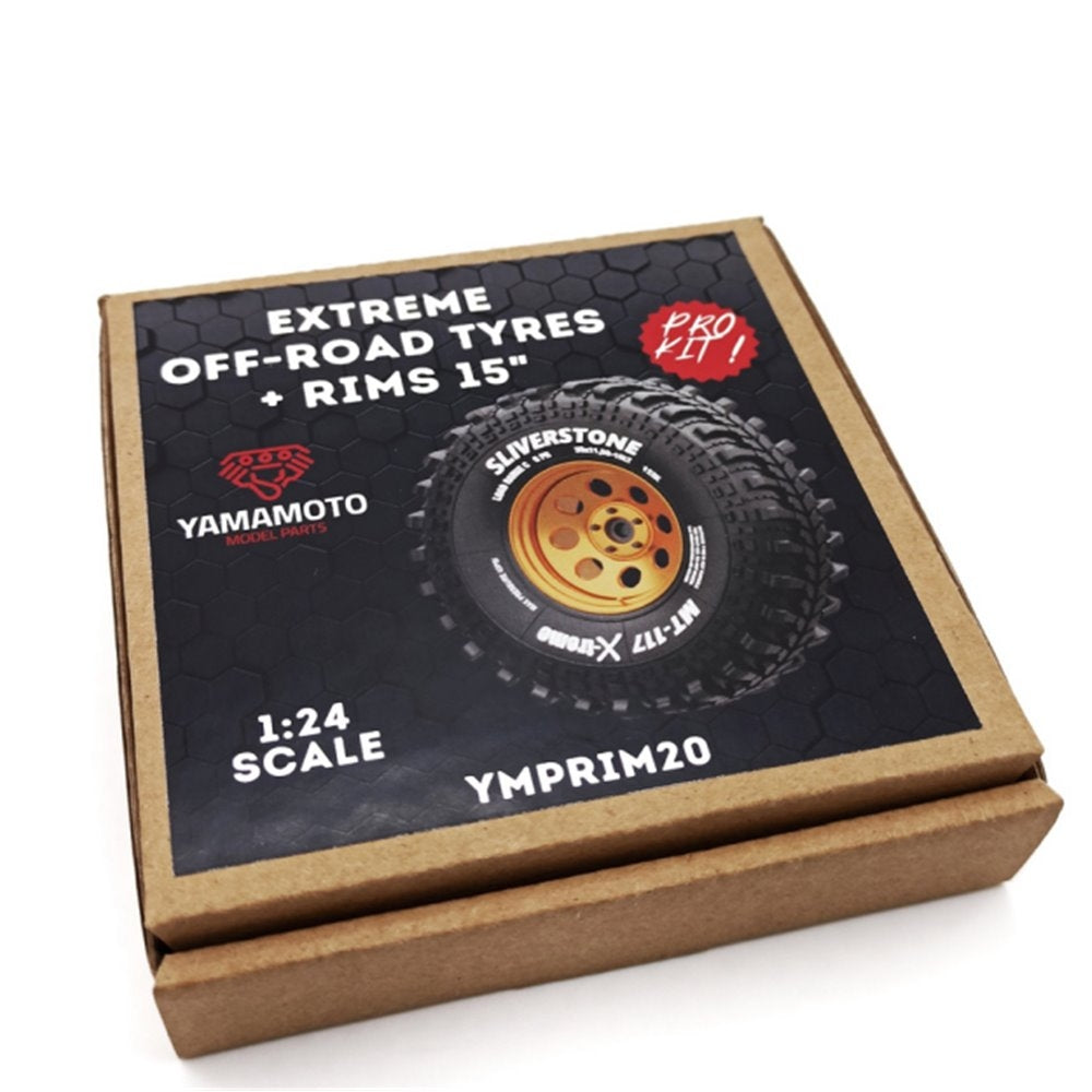 Yamamoto YMPRIM20 Extreme Off-Road Tyres And Rims 15&amp;quot; Pro Kit 1/24
