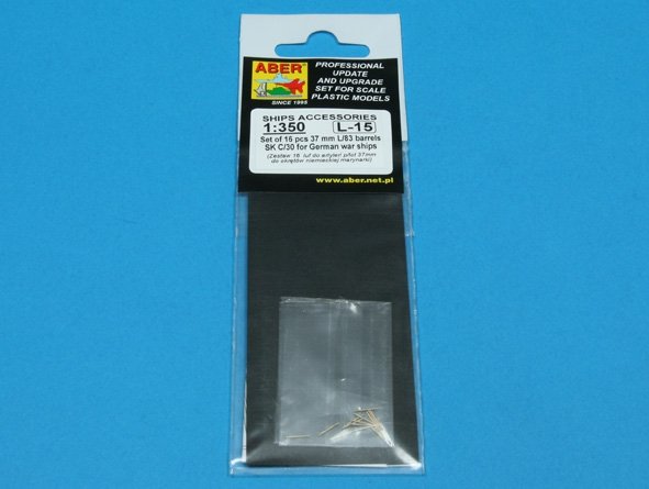 Aber 350L-15 Set of 16 pcs 37 mm L/83 barrels SK C/30 for German ships 1/350 – Bild 3