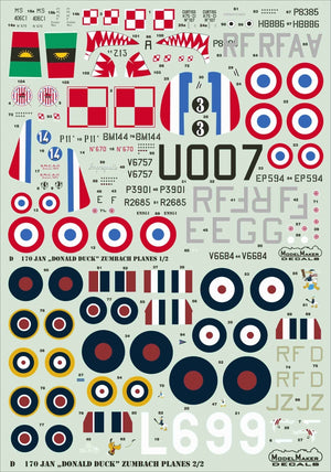 ModelMaker Decals D48170 Jan &amp;quot;Donald Duck&amp;quot; Zumbach Planes 1/48 – imagen 2