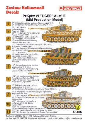 Techmod 48406 - Pz.Kpfw.VI Tiger Ausf.E (Mid Production Model) 1/48 – Bild 2